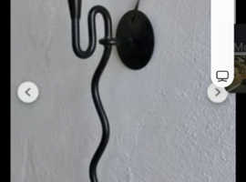 Brutalist black snake sconce x4