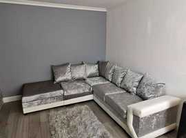 Brand New Dino Large Corner L Shape 5 Seater Sofa Crush Velvet For Sale