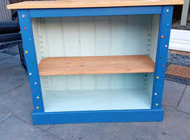Ink blue solid pine shelving unit