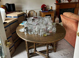 Old Charm Oak Gate Leg Table and Four Chairs