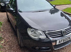 Volkswagen Eos, 2010 (60) Black Convertible, Semi auto Diesel, 156,646 miles