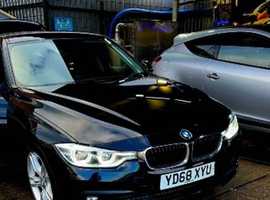 BMW 3 Series, 2018 (68) Black Saloon, Automatic Diesel, 74,000 miles