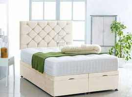 **Transform Your Bedroom: Single, Double & Queen Size Bed with Storage Ottoman & Supportive Mattress**