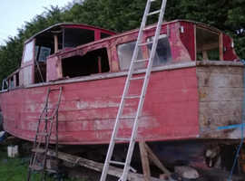 Wooden norfolk cruiser River boat 1940s 28 foot long