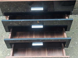 Black gloss wooden wardrobe + drawer set
