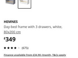 3 Drawer Day Bed - White
