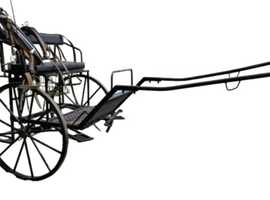 Horse cart and leather harness