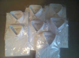 white short sleeve shirts 16.5 collar/42 17/42 brand new £5 each or make an offer on all or some