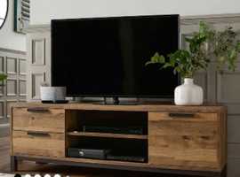 Dark Bronx Up to 65 inch Oak Effect Slim TV Unit