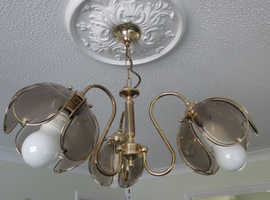 Pair of Wall Lights and Matching 3 cluster Ceiling Lights