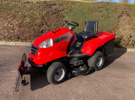 Sit on lawn mower with snow plough REDUCED