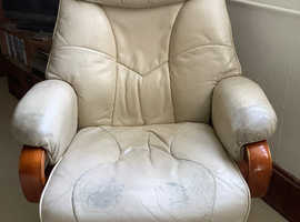 Comfy lesther settee and swivel chair