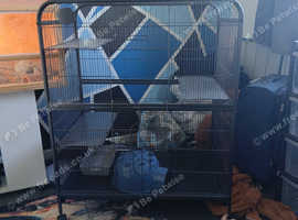 Unused cage with accessories