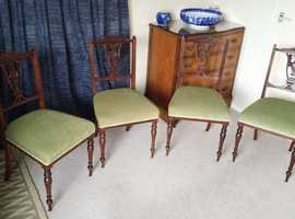 Set of four Antique re-upholstered Dining Chairs
