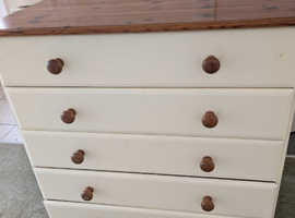 Painted wardrobe and chest of drawers