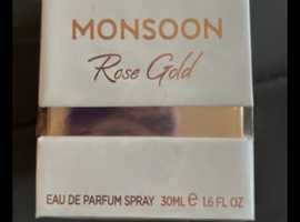 (836) Monsoon Rose Gold EDP spray, new!