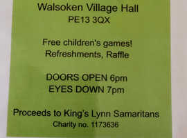 Bingo at Walsoken Village Hall 23rd May
