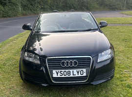 Audi A3, 2008 (08) Black Convertible, Manual Diesel, 160,000 miles