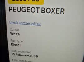 For sale 58 reg Peugeot boxer van