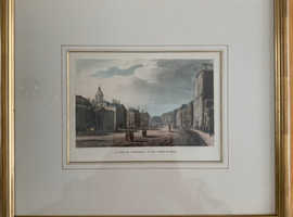 Four original framed hand coloured prints of London