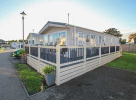 Delta Cambridge 2016 static caravan with decking for private sale at New Beach Holiday Park, Dymchurch, Kent