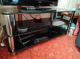 Black and silver tv unit