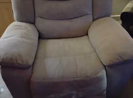 Grey fabric recliner  chair used  but but good condition  for sale £25