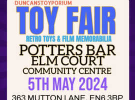 RETRO TOY AND FILM MEMORABILIA FAIR 5th May 10.-3.  Entry Adults £3. Under 16s FREE.  Free Parking