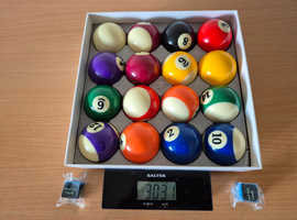 UK Spots & Stripes Pool Ball Set - 2-1/4"inch (57.2mm) Billiard Table Balls.