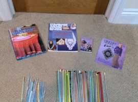 Vintage Crochet Metal Knitting Needles 4-10" Bundle Joblot Books Starter