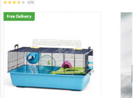 Hamster cage and toys