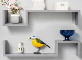 Floating Shelves | Grey | Wall Mounted S Shape Design | Gatton Design