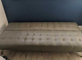 Grey faux leather sofa bed