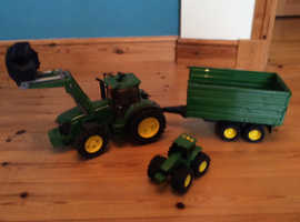 Child's John Deere tractor and trailer