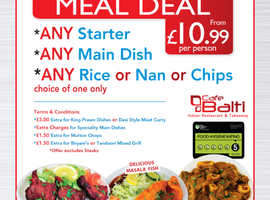 Cafe Balti | Indian Curry House & Takeaway | Meal Deal for ONLY £10.99