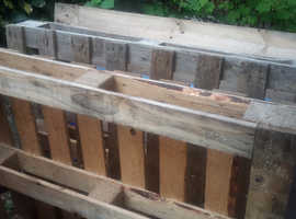 Free wooden pallets and cut firewood pieces