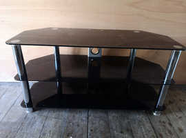 TV stand in black smoky glass