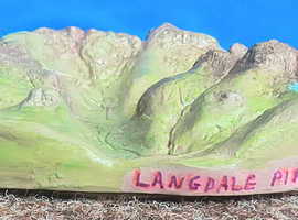 LAKES CUMBRIA LANGDALE MOUNTAIN/FELL ORNAMENTAL MODEL. NEW. HOME & HAND MADE IN CUMBRIA BY SELLER.