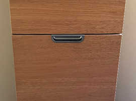 3 drawer oak effect filing cabinet