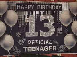13th Birthday Wall Banner