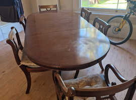 Dark Wood Dining Table & Chairs
