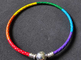 Pandora Braided Leather Rainbow Bracelets