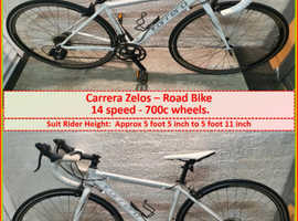 Carrera Zelos Road Bike.  14 speed. 700c wheels