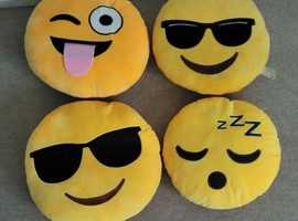 4 Yellow Emoji Cushions