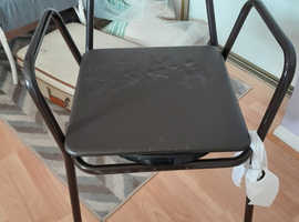 Dark Brown Metal Framed Commode