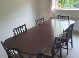 Stag, Mahogany extendable dining table and 6-chairs