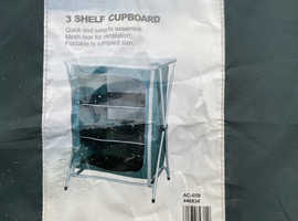 Camping unit 3 shelved storage unit as new still in original box