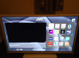 JVC TV with Adjustable tilting TV wall mount and indoor Aerial.