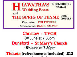 Dunsford Singers summer concerts including Hiawatha's Wedding Feast