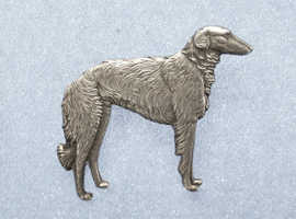 Vintage Kenart Sterling Silver Borzoi Dog Brooch, lovely detail, very good condition